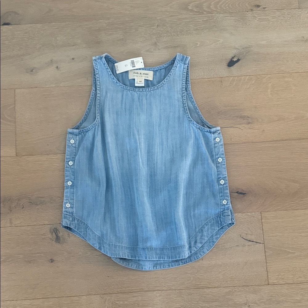 Cloth & Stone Blue Tank Top Chambray/Denim
